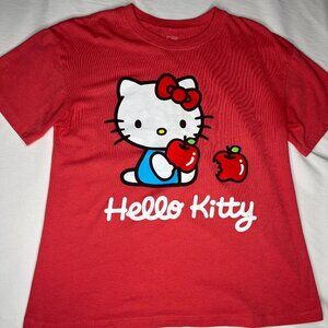 Hello Kitty Apple Graphic T-Shirt Red Coral Medium